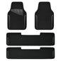 CAR PASS Waterproof Universal Faux Leather 3Row Car Floor Mats, Black Car Mats Fit for SUV,Vans,sedans, Trucks,Set of Vehicles Car Carpet with Driver Heel Pad and Anti-Slip Nibs Backing (Black 3Row) - color: Black 3R