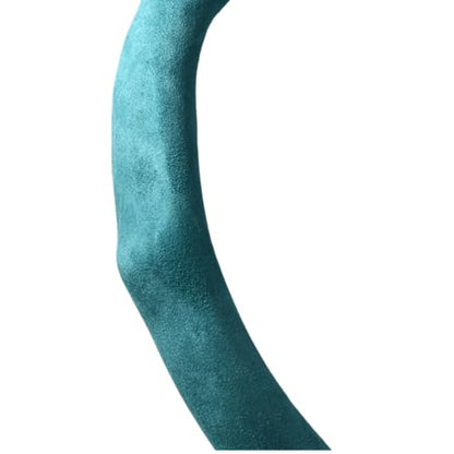 Quick Install Sporty Lake Blue Suede Steering Wheel Cover Universal fit Any 14 ½ to 15 inches Car SUV Pickup Azure Blue Cerulean Cyan - color: Lake Blue, size: Suede