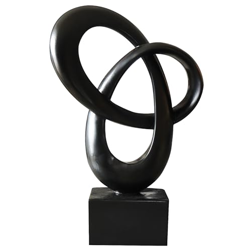 Dosker Knot Decor Mobius Stripe Statue,Modern Abstract Sculpture for Home Decor,Coffee Table Decor for Living Room,Office(Black) - color: Black