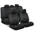BDK PolyPro Car Seat Covers Full Set in Reverse Charcoal – Front and Rear Split Bench Seat Covers for Cars, Easy to Install Car Seat Cover Set, Car Accessories for Auto Trucks Van SUV - color: Reverse Charcoal