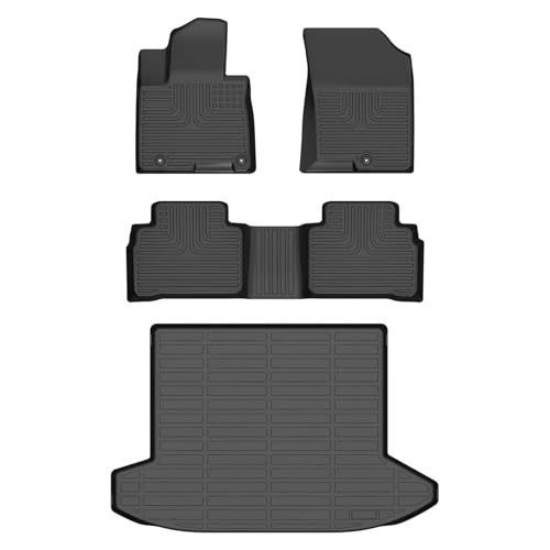 AIPOIL® Floor Mats & Cargo Liner Set for 2022-2026 Hyundai Tucson (Not for Tucson Hybrid Models) All Weather Protection TPE Anti-Slip Car Full Set Custom Car Mats Accessories - Black - style: 12) For Tucson 2022-2026 Full Set