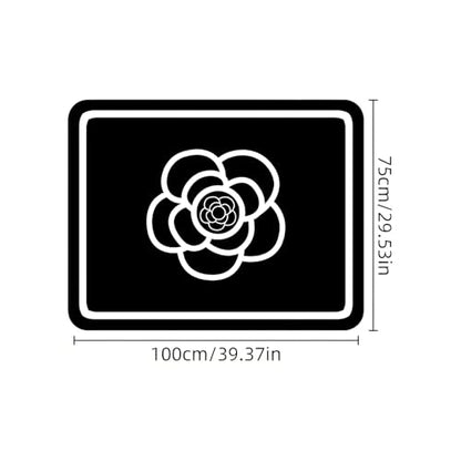 Universal Car Trunk Mat 29" x 39", Fashion White Flowers All Weather Trunk Protection Cargo Liner, Durable Cargo Mat Rear Trunk Liner, Stylish Vehicle Interior Accessories Suitable for Most Car Models - color: White Flowers