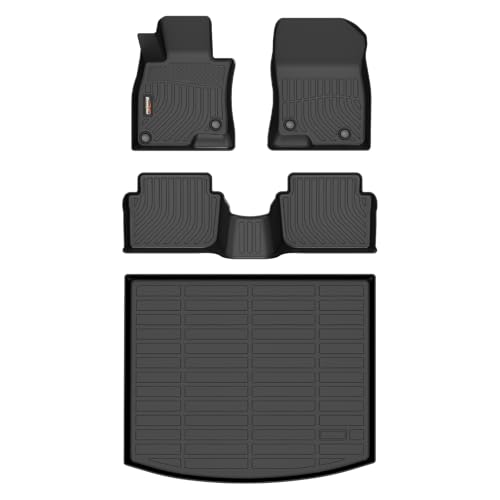 Binmotor-Floor Mats & Cargo Liner for Mazda 3 Hatchback 2014-2018 (Not for Sedan), Front & 2nd Row with Cargo Mat, Heavy Duty Car Floor Mat Floor Liners All Weather Car Mats for Mazda 3 Accessories - style: 3) Car Mats for Mazda 3 Hatchback (2014-2018)