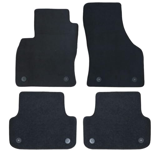 GXARTS Car Waterproof Floor Mats Carpet Full Set Compatible with Audi A3 S3 2015 2016 2017 2018 2019 2020 2021 2022 2023 2024 | All-Weather Protect, Black Velour Automobile Floor Liner Accessories