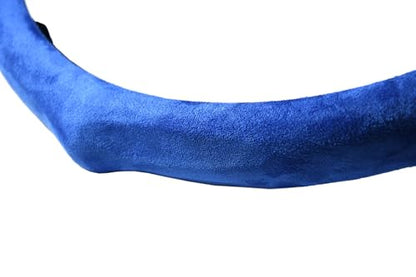 Quick Install Sporty Blue Suede Steering Wheel Cover Universal fit Any 14.5 to 15 inches Car Sedan Coupe SUV Pickup - color: Blue, size: Suede
