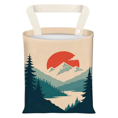 Hanging Car Garbage Bag, Cute Car Trash Can Bag, Automotive Accessories for Women Men Mountain Lake Reflection