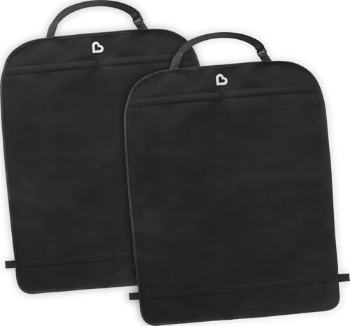 Munchkin® Back Seat Cover for Kids, Deluxe Kick Mats™ Car Seat Protector, Black, 2 Pack