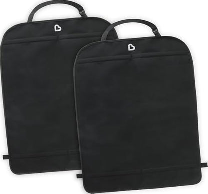Munchkin® Back Seat Cover for Kids, Deluxe Kick Mats™ Car Seat Protector, Black, 2 Pack
