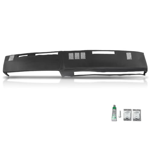 PIT66 Dash Bezel Cover, Compatible with GMC Chevy Full Size Pickup 1981-1987, Fit GMC Chevy SUV 1981-1991, Black TPE Plastic Dashboard Instrument Panel - size: 1981-1991 GMC Chevy SUV(Black)