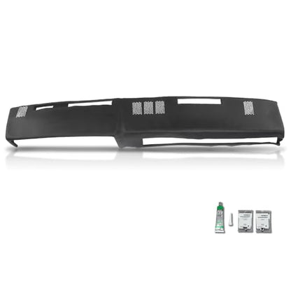PIT66 Dash Bezel Cover, Compatible with GMC Chevy Full Size Pickup 1981-1987, Fit GMC Chevy SUV 1981-1991, Black TPE Plastic Dashboard Instrument Panel - size: 1981-1991 GMC Chevy SUV(Black)