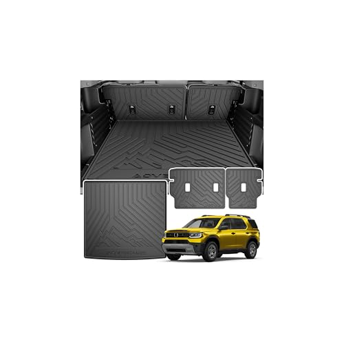 KUST Trunk Cargo Mat for Honda Passport 2026, Rear Trunk Liner with Seat Back Protector for Passport Accessories TPE Rubber High Edge - style: Passport 2026 │ Trunk + Backrest Mat
