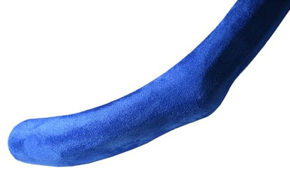 Quick Install Sporty Suede Steering Wheel Cover with Blue Grips Universal fit Any 14.5 to 15 inches Car Sedan Coupe SUV Pickup - color: Black+ Blue Sides, size: Suede
