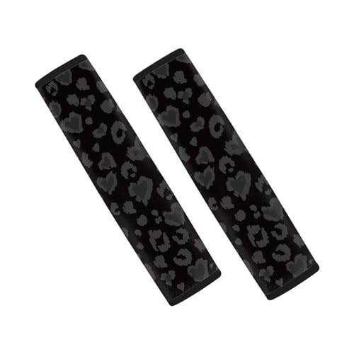 Dreaweet Black Leopard Print Seatbelt Covers for Women Soft Seat Belt Cover Pad Cheetah Print Car Accessories Set of 2 Seatbelt Cushion Shoulder Strap Pad for Bag Backpack - color: Black Leopard Print