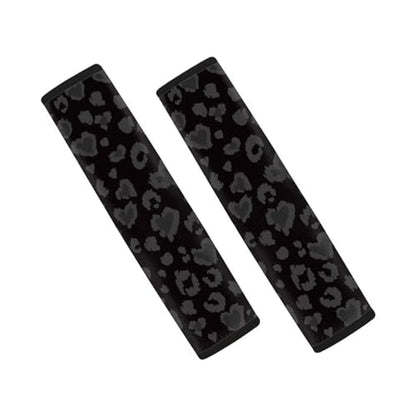 Dreaweet Black Leopard Print Seatbelt Covers for Women Soft Seat Belt Cover Pad Cheetah Print Car Accessories Set of 2 Seatbelt Cushion Shoulder Strap Pad for Bag Backpack - color: Black Leopard Print