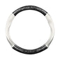 Ergocar Car Steering Wheel Sleeve, Round Forged Carbon Fiber and Leather Material Steering Wheel Sleeve, 37-38cm/14.5-15inch, Non-Slip, Soft, Breathable, Sports Style