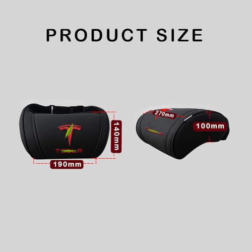 Car Headrest Neck Pillow Support Ergonomic, with Valve Stem Covers Accessory for Driving Seat Fatigue Relief Compatible with Model S X 3 Y & Cybertruck - 2 Pieces - color: A. Black Ver. 3