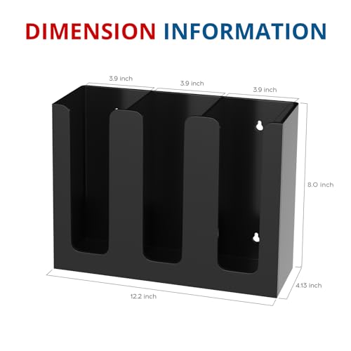 Acrylic Cup and Lid Holder, 3 Compartment, Disposable Coffee Cup Dispenser Cup Storage Organizer, Black - color: Black