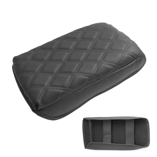 SXCY for 2025 2026 Chevy Equinox Accessories 2025 2026 Equinox Armrest Cover Center Console Cover 2026 Equinox Console Cover 2025 2026 Equinox Middle Console Cover (Adding Pad 2-Line Rhombus Style) - color: 2025 2026 Equinox Armrest Pad