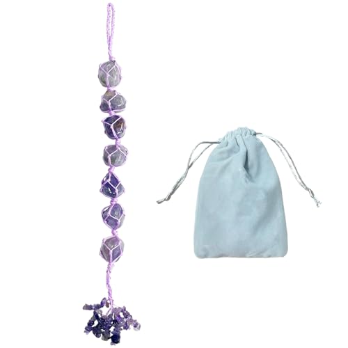 BEADNOVA Car Crystal Hanging Ornament Amethyst Positive Energy Gifts Crystal Car Accessories for Healing Decoration Yoga Meditation Home Decor