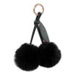 Cute Faux Rabbit Fur Ball Pom Pom Keychain Car Key Ring Handbag Tote Bag Pendant Purse Charm - color: Cherry-black
