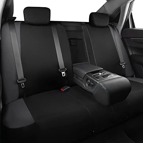 CAR-GRAND Universal Fit Sporty Cloth Full Set Car Seat Covers, Fit for Car, Truck, Sedan, Vans, SUV, Breathable, Washable, Airbag Compatible, Zipper Design - color: Dark Gray