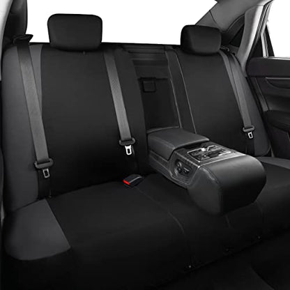 CAR-GRAND Universal Fit Sporty Cloth Full Set Car Seat Covers, Fit for Car, Truck, Sedan, Vans, SUV, Breathable, Washable, Airbag Compatible, Zipper Design - color: Dark Gray