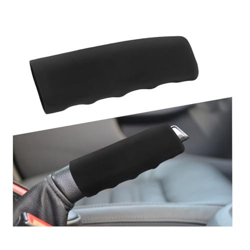 Car Handbrake Cover, Anti-Slip Silicone Auto Hand Brake Comfortable Handle Grip Cover, Waved Shaped Parking Brake Lever Decorative Protector for Truck SUV, Car Accessories (Black) - color: Black
