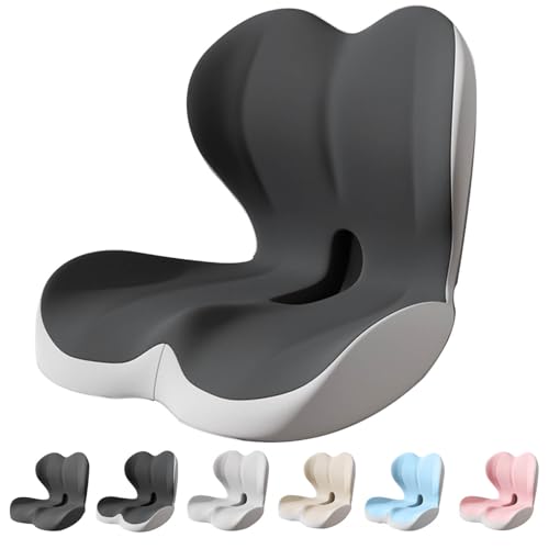 Back and Seat Cushion, Car Seat Cushion, Soothe+ Cushion, Memory Foam L-Shaped Integrated Seat Cushions Lumbar & Lower Back Support for Office Chair, Car (Grey-C) - color: Grey-c
