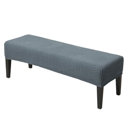 Dining Bench Cover, Stretch Washable Long Bench Seat Covers Jacaquard Rectangle Dining Table Bench Slipover for Dining Room, Bedroom, Living Room, Kitchen (Dark Gray)