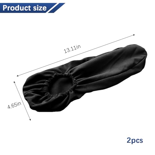 2PCS Car Front Seat Armrest Covers, Soft & Comfortable Elastic Fabric Vehicle Arm Rest Cushion, Stretch Automotive Center Console Skin Protector, Universal for Truck SUV Sedan (Black) - color: Black