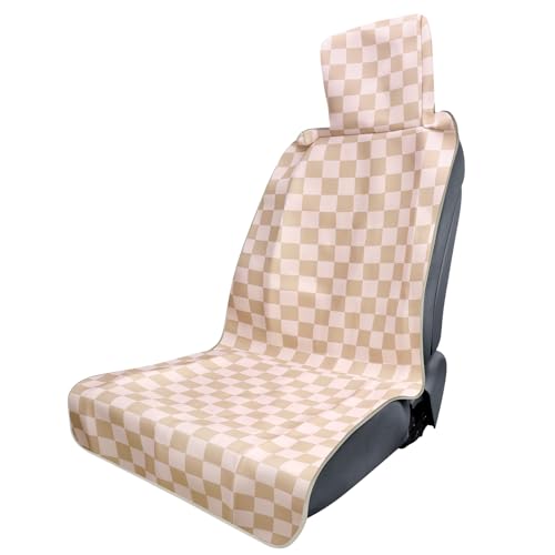 3tyto Universal Car Seat Covers, Waterproof Neoprene Seat Covers - Waterproof & Sweatproof, Machine Washable, Non-Slip Seat Protector for Car, Truck, SUV, Van (Checkered, 1 Pack) - color: Checkered, size: 1 Pack