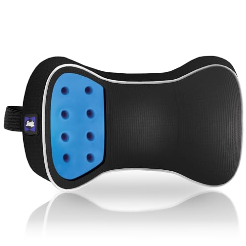 Sealy Memory Foam Neck Pillow for Car or Office Chair – Cervical Neck Pillow, Cooling Car Headrest Pillow or Office Chair Cushion for Neck
