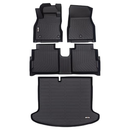 AIPOIL® Floor Mats & Cargo Liner Set for 2018-2024 Nissan Kicks All Weather Protection TPE Anti-Slip Automotive Full Set Custom Car Mats Accessories - Black - style: 20) For Kicks 2018-2024 Full Set
