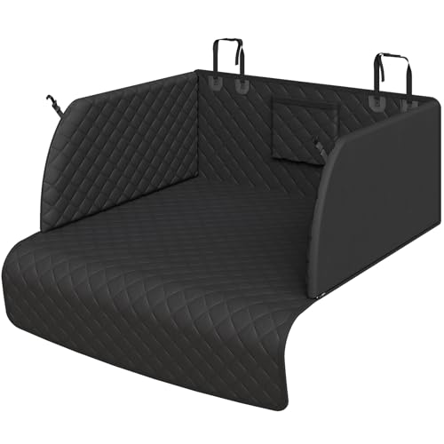 SUV Cargo Liner for Dogs, Waterproof Trunk Cover with Cushioned Sides to Protect Pet, Full Coverage Non-Slip Seat Cover for SUVs with Bumper Flap Protector