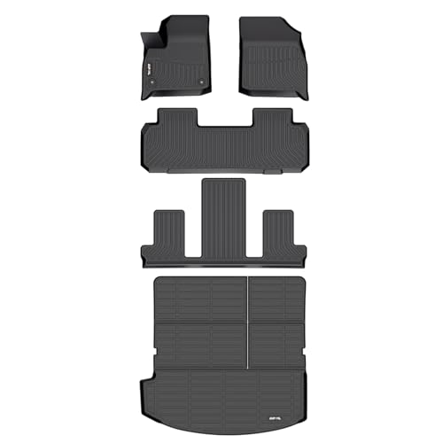 AIPOIL® Floor Mats & Cargo Liner Set for 2018-2024 Buick Enclave All Weather Protection TPE Anti-Slip Automotive Full Set Custom Car Mats Accessories - Black - style: 1) For Enclave 2018-2024 Full Set