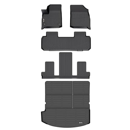 AIPOIL® Floor Mats & Cargo Liner Set for 2018-2024 Buick Enclave All Weather Protection TPE Anti-Slip Automotive Full Set Custom Car Mats Accessories - Black - style: 1) For Enclave 2018-2024 Full Set