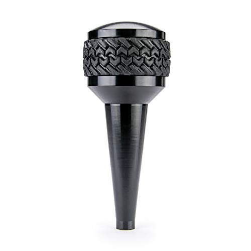 DV8 Offroad Replacement Shift Knob for 2011-2018 Wrangler JK | Automatic Transmission | Billet Aluminum Construction | Rubber Tire Tread Grip