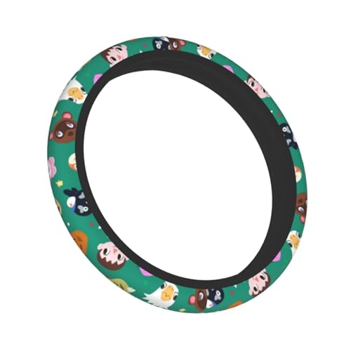 Cartoon Animal Steering Wheel Cover,Warm in Winter and Cool in Summer,15 in Universal Accessory for Diverse Car Fashion Elastic Breathable Silicone Anti-Slip Decor Cover for Men Women - color: Cartoon Animal