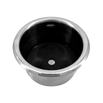 ISURE MARINE 2Pcs 3" Stainless Steel Drop-in Anti-Spill Cup Holder with Non-Slip Washer,Heavy Duty Poker Table Cup Holder Inserts Fits Standard Soda Can for Desk, Boats, RV Cars & Trucks - color: silver