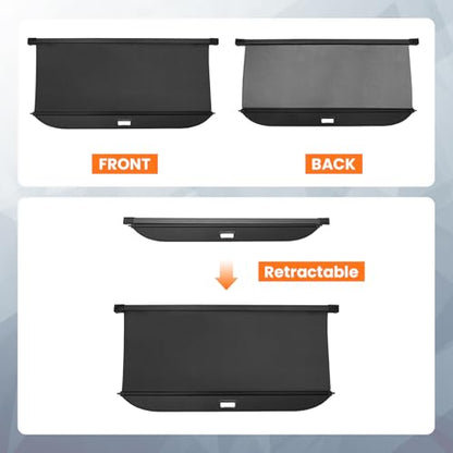 Powerty Retractable Cargo Cover for Toyota 4Runner 2010-2024, Carbon Fiber Texture Trunk Cover Privacy Screen Rear Security Shade for 4Runner Accessories - size: 1) Toyota 4Runner | 2010-2024