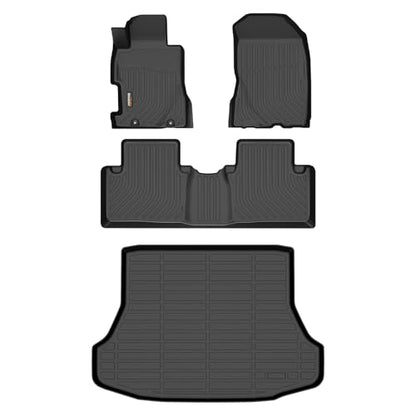 Binmotor-Floor Mats & Cargo Liner Set for 2006-2011 Honda Civic Sedan DX、LX、EX、EX-L、Si (Not for Coupe & Hybrid), Includes 1st+2nd+Trunk Mat, All Weather Car Mats for Honda Civic Accessories - style: 3) Car Mats for Honda Civic Sedan (2006-2011)
