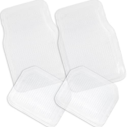 ZONETECH All Weather Full Rubber Clear Car Interior Floor Mats – 4-Piece Set Clear Heavy Duty Car Interior Floor Mats - size: 1 PACK