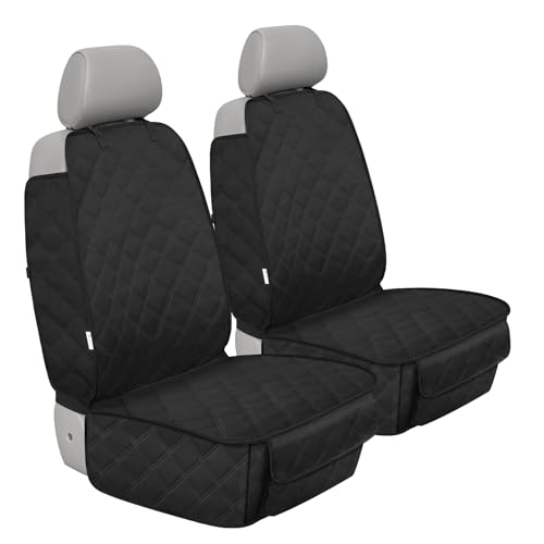 ALLANSING Front Seat Cover for Dogs with Side Flaps, Heavy Duty 900D Waterproof Seat Protector, Protects from Dirt & Scratches, for Pets & Daily Use, Fits Cars SUV Trucks Minivans (2-Pack) - size: 2_Pack