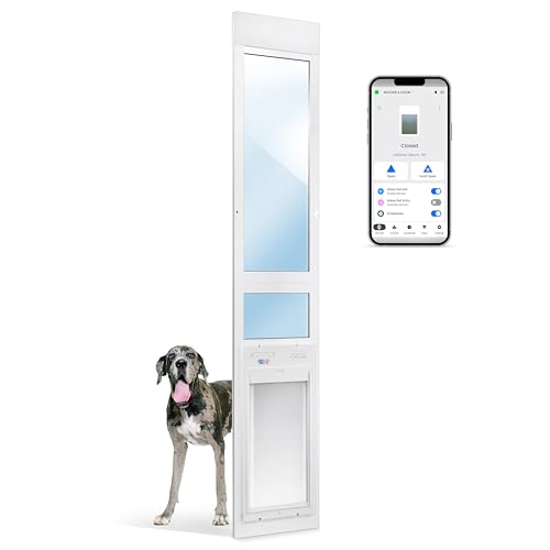 Power Pet Roll Up Automatic Electronic WiFi Pet Door by High Tech Pet - Space-Saving, Pet Operated Dog Door, App Control, Safe, Secure, Air Tight (Patio Tall - 92½-96, X-Large) - color: Patio Tall - 92½-96, size: Extra Large