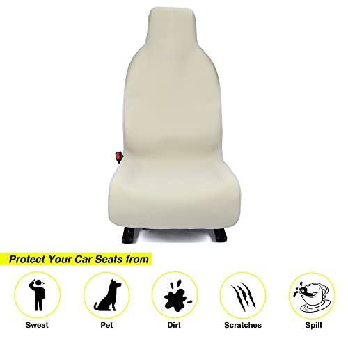 Waterproof Neoprene Car Seat Cover, Sweatproof Non-Slip Seat Protector, Universal Fit for Front Bucket or Rear Bench Seat of Cars, SUVs, Vans, Trucks, Compatible with Airbags and Armrests - color: Khaki