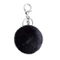 Cute Faux Rabbit Fur Ball Pom Pom Keychain Car Key Ring Handbag Tote Bag Pendant Purse Charm - color: Black 1