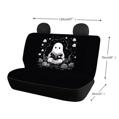 Cute Ghost Car Rear Seat Covers Bench Seat Covers for Trucks Halloween Car Accessories Back Seat Protector Universal Fit Trucks SUV Sedan - color: 1 Cute Ghost