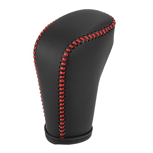 X AUTOHAUX Black Car Interior Faux Leather Gear Shifter Shift Knob Cover Transmission Shift Boot Lever for Honda Accord 2018-2022 Red Stitches - color: Red