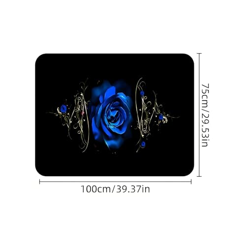 Universal Car Trunk Mat, All Weather Trunk Protection Cargo Liner, Stylish Vehicle Interior Accessories, Durable Cargo Mat Rear Trunk Line Suitable for Most Car (Blue Rose Print, 29" x 39") - color: Blue Rose Print