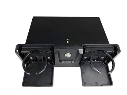 Pactrade Marine Boat Pontoon Yacht Storage Compartment Durable Standard Lightweight Lockable ABS Locking Plastic Glove Box Black Spacious with Keys (Black, with 2 Cup Holders & Keys) - style: Black, With 2 Cup Holders & Keys